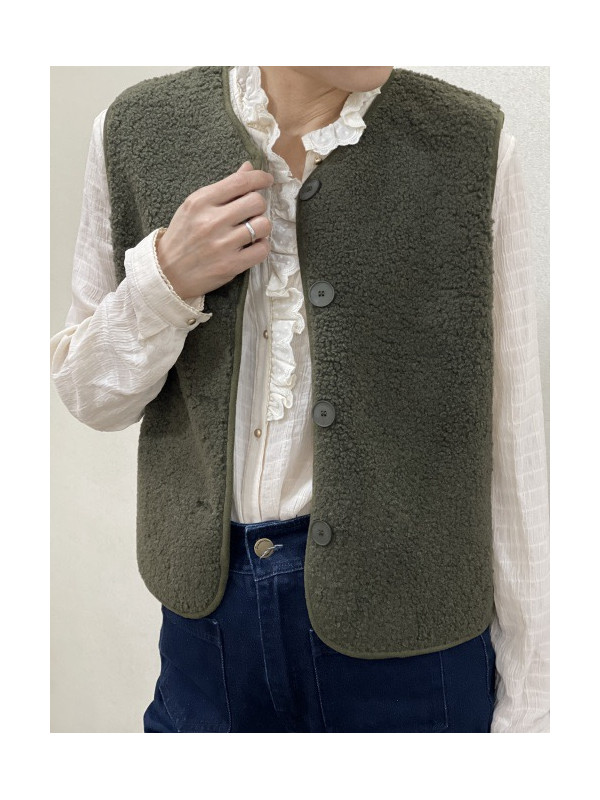 Gilet sans manche bouclette intérieur suédine