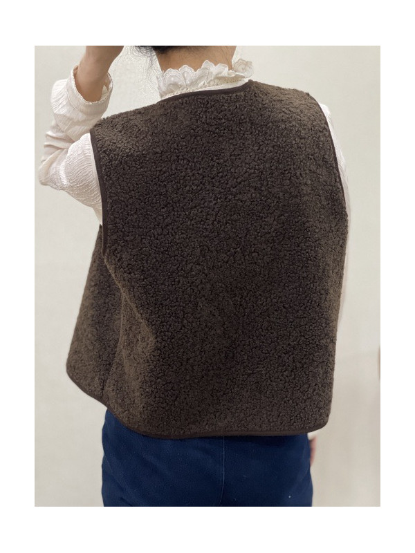 Gilet sans manche bouclette intérieur suédine