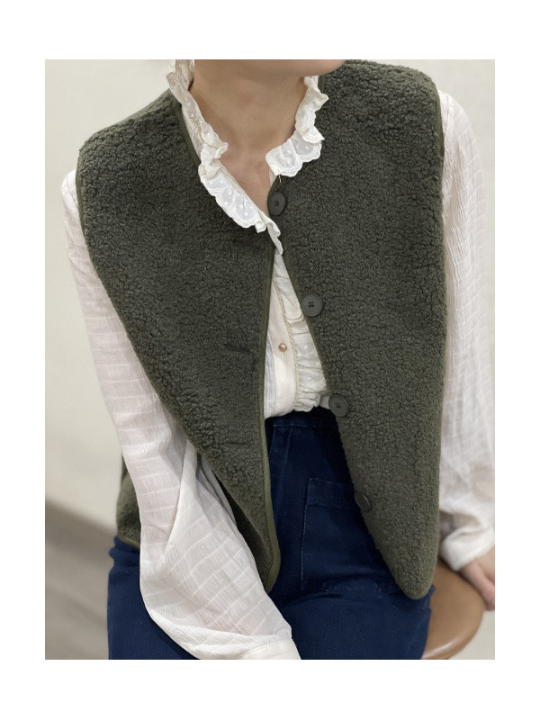 Gilet sans manche bouclette intérieur suédine