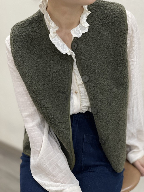 Gilet sans manche bouclette intérieur suédine