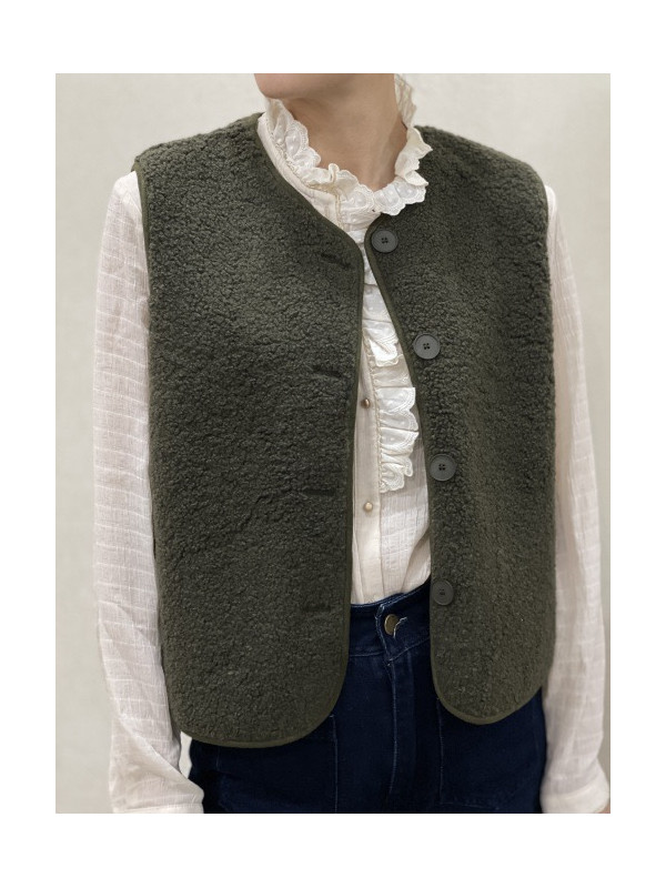 Gilet sans manche bouclette intérieur suédine