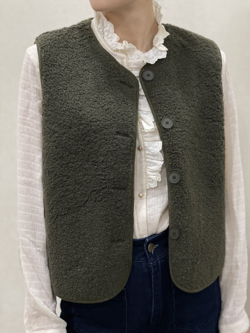 Gilet sans manche bouclette intérieur suédine