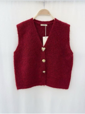 Gilet maille avec 3 boutons...