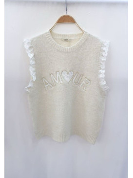 Pull AMOUR sans manche avec...