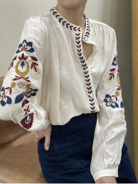 Chemise brodée aux manches,...