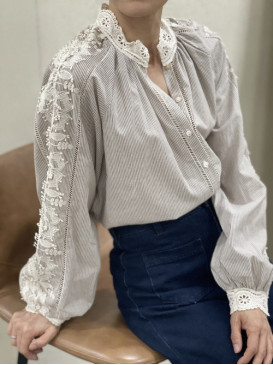 Chemise rayée col et...