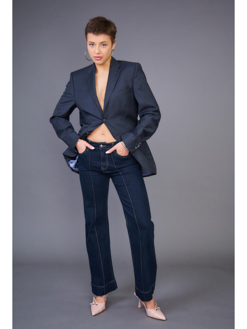 Jean wide leg couture devant et derrière