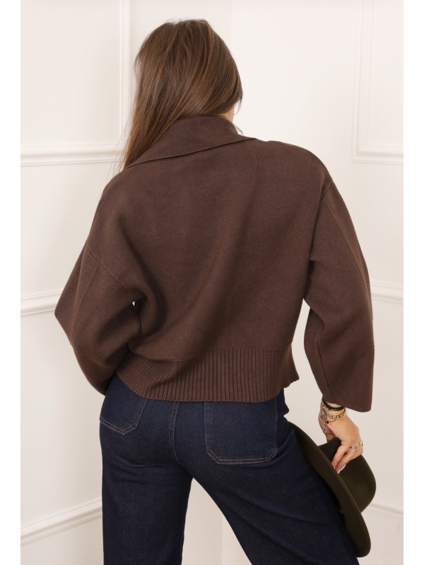 Gilet court double boutonnage avec col