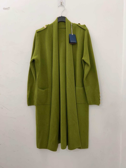 Gilet long bord à bord boutons dorés
