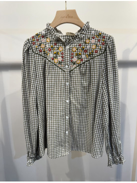 Chemise vichy col frou-frou...