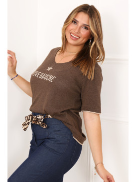 Pull manches courtes col V...