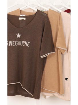 Pull manches courtes col V...