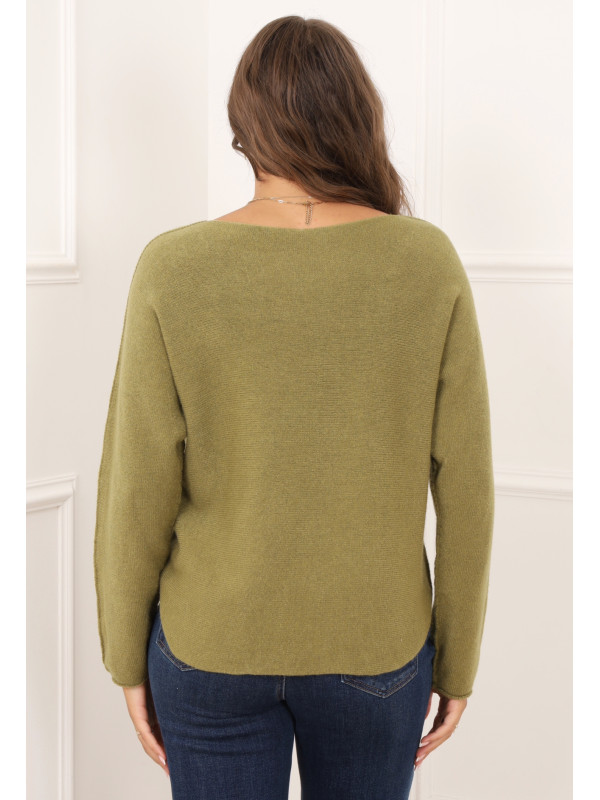 Pull col V manches longues sans laine