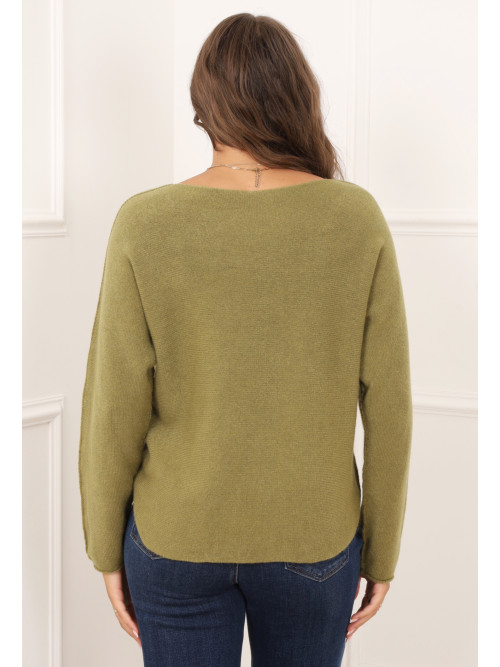 Pull col V manches longues sans laine