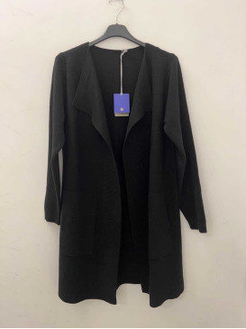 Gilet long bord à bord - Noir