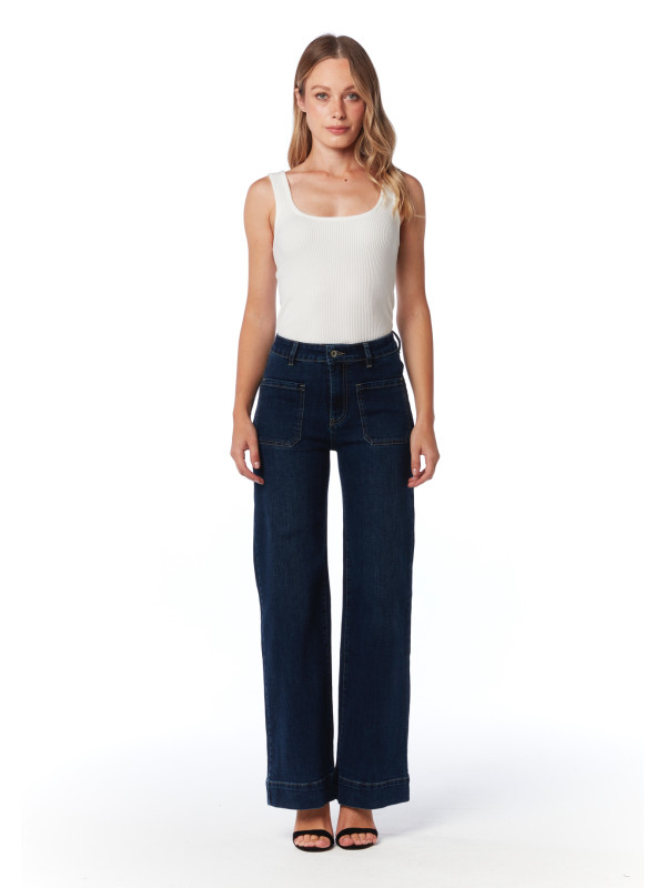 Jean large stretch 2 poches plaquées devant