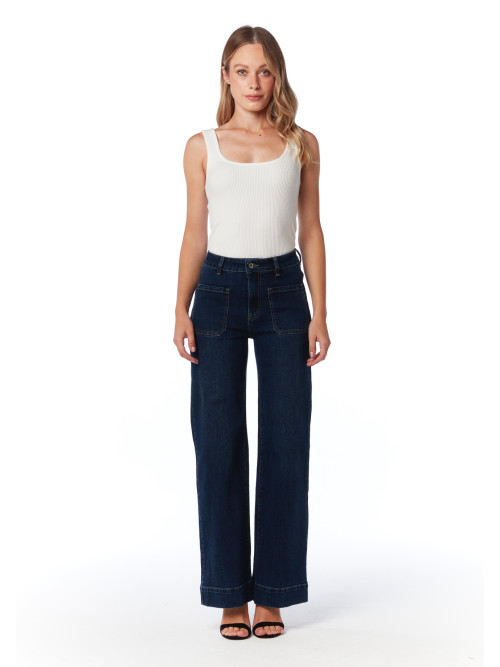Jean large stretch 2 poches plaquées devant