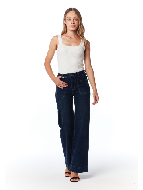 Jean large stretch 2 poches plaquées devant