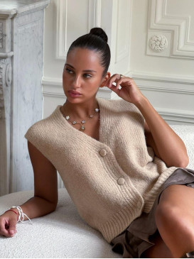Gilet maille sans manche...