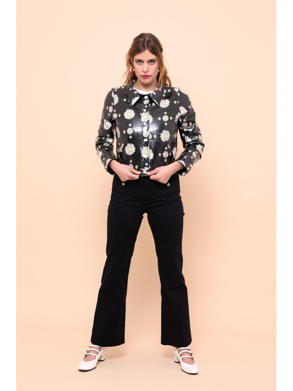 Blouson vinyle fleuri esprit seventies Hippocampe