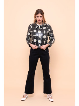 Blouson vinyle fleuri...