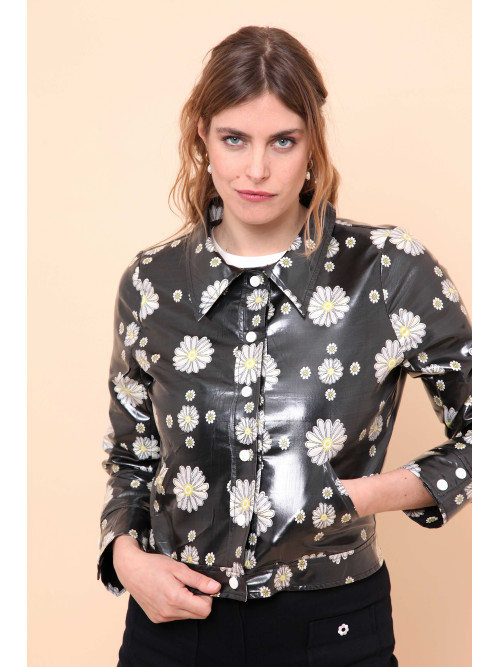 Blouson vinyle fleuri esprit seventies Hippocampe