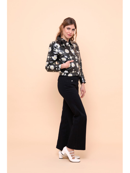 Blouson vinyle fleuri esprit seventies Hippocampe