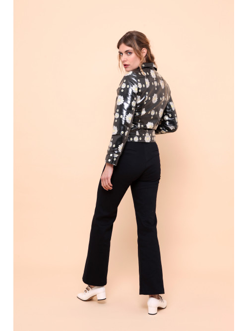 Blouson vinyle fleuri esprit seventies Hippocampe