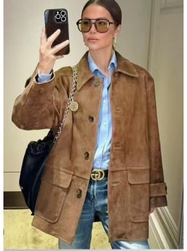 Veste oversized en suédine...