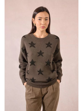 Pull col rond étoiles en lurex