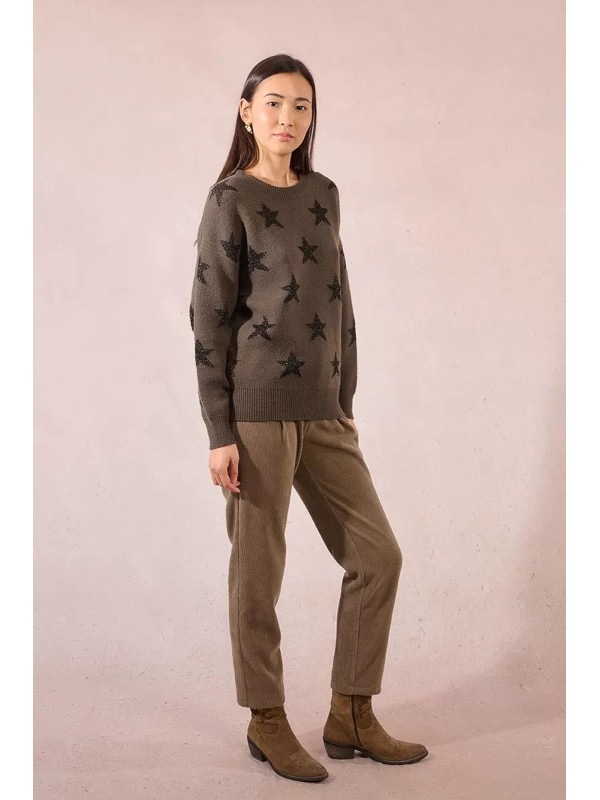 Pull col rond étoiles en lurex