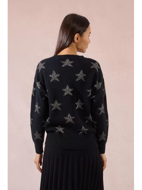 Pull col rond étoiles en lurex