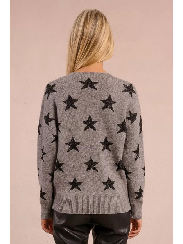 Pull col rond étoiles en lurex