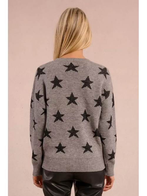 Pull col rond étoiles en lurex