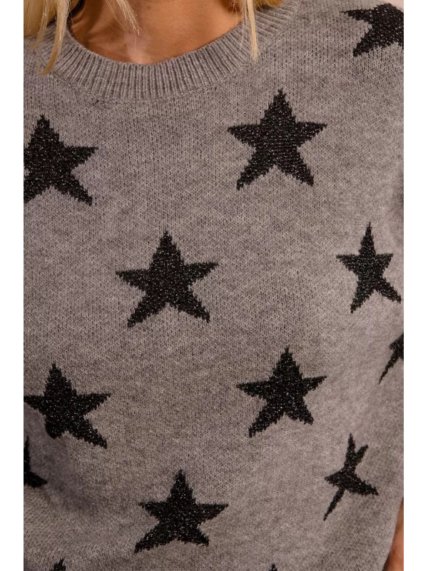 Pull col rond étoiles en lurex