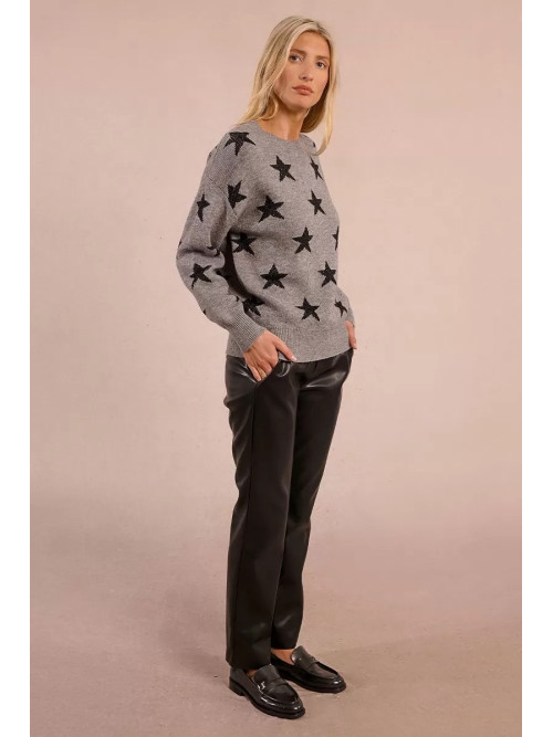 Pull col rond étoiles en lurex