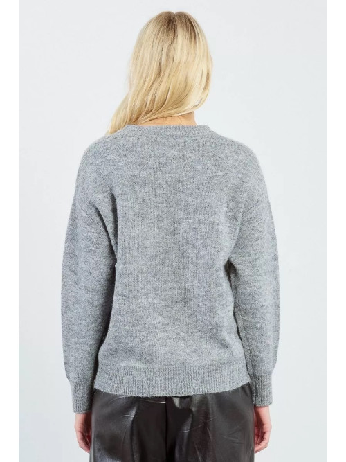 Pull motif nœud noir avec sequins