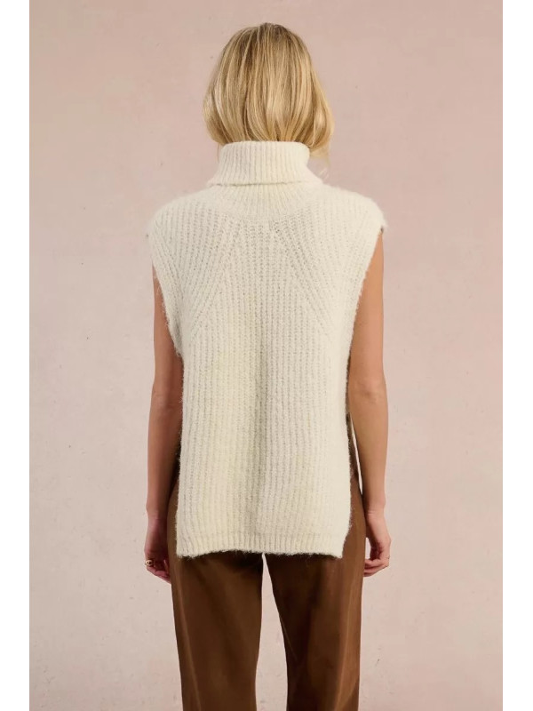 Pull col roulé sans manche