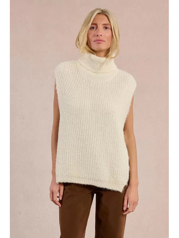 Pull col roulé sans manche