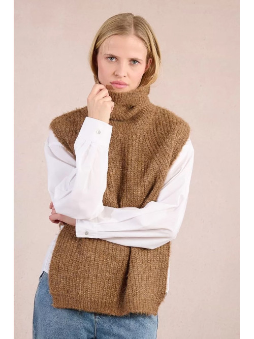 Pull col roulé sans manche