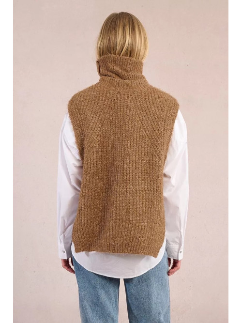 Pull col roulé sans manche