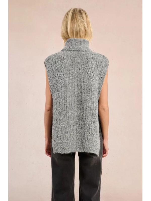 Pull col roulé sans manche