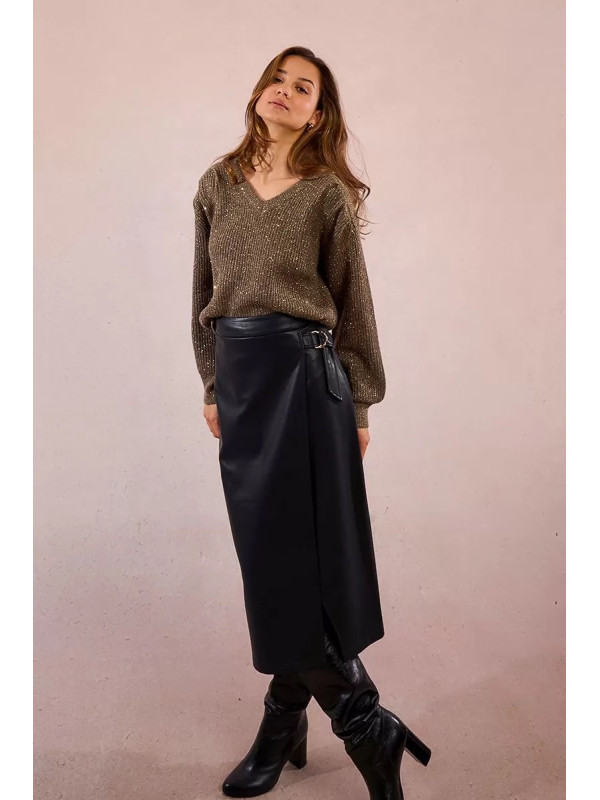 Pull avec sequins col V