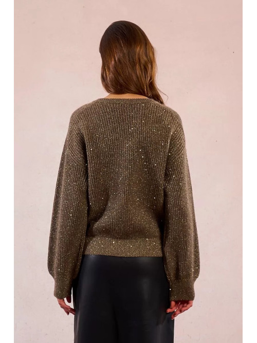 Pull avec sequins col V