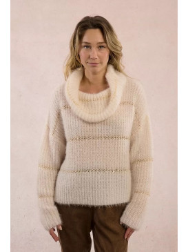 Pull maille mousseuse col...