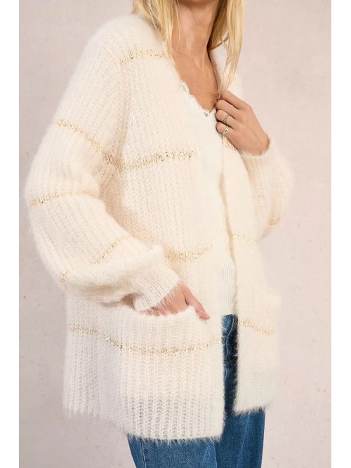 Gilet long maille mousseuse