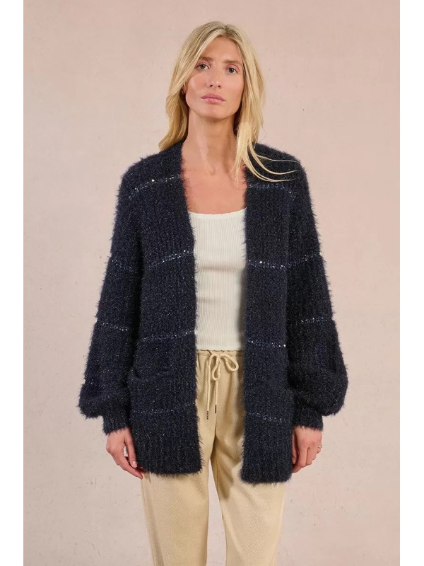 Gilet long maille mousseuse