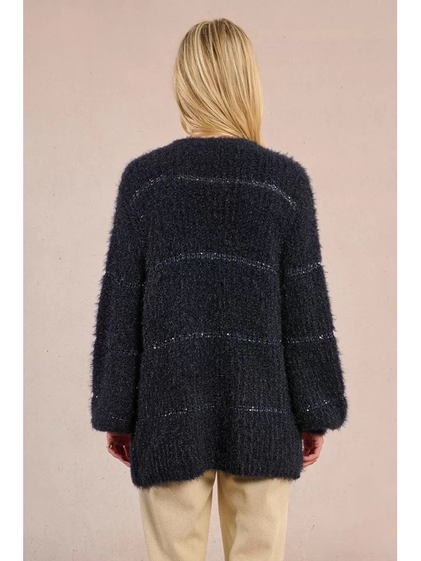 Gilet long maille mousseuse