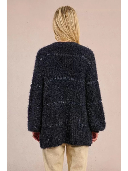 Gilet long maille mousseuse
