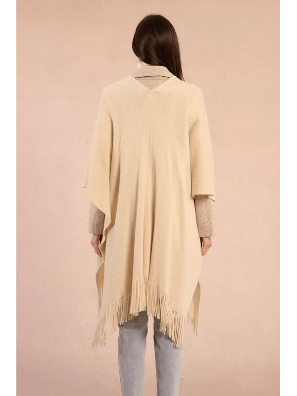 Poncho frangé bord à bord